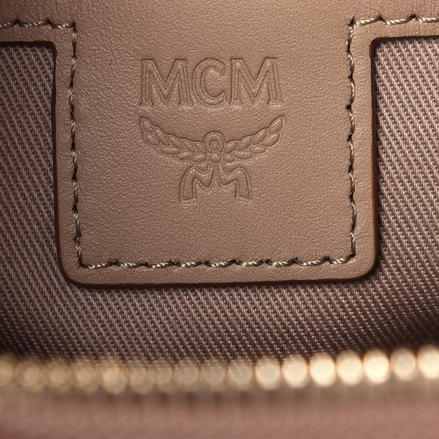 MCM Metallic Visetos Medium Crossbody Pouch Berline Gold 11 of 13