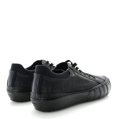 Fendi Fabric Jacquard Vitello Technical Fabric FF Mens Fendi Force Low Top Sneaker 8 Black Blue 5 of 9