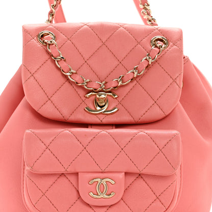 Chanel Lambskin Quilted Small Duma Drawstring Backpack Light Pink 8 of 14