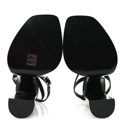 Saint Laurent Calfskin Platz 105 Platform Sandals 38 Black 7 of 10