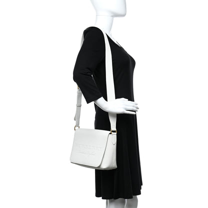 Burberry Grainy Calfskin Embossed Small Messenger White 2 of 13
