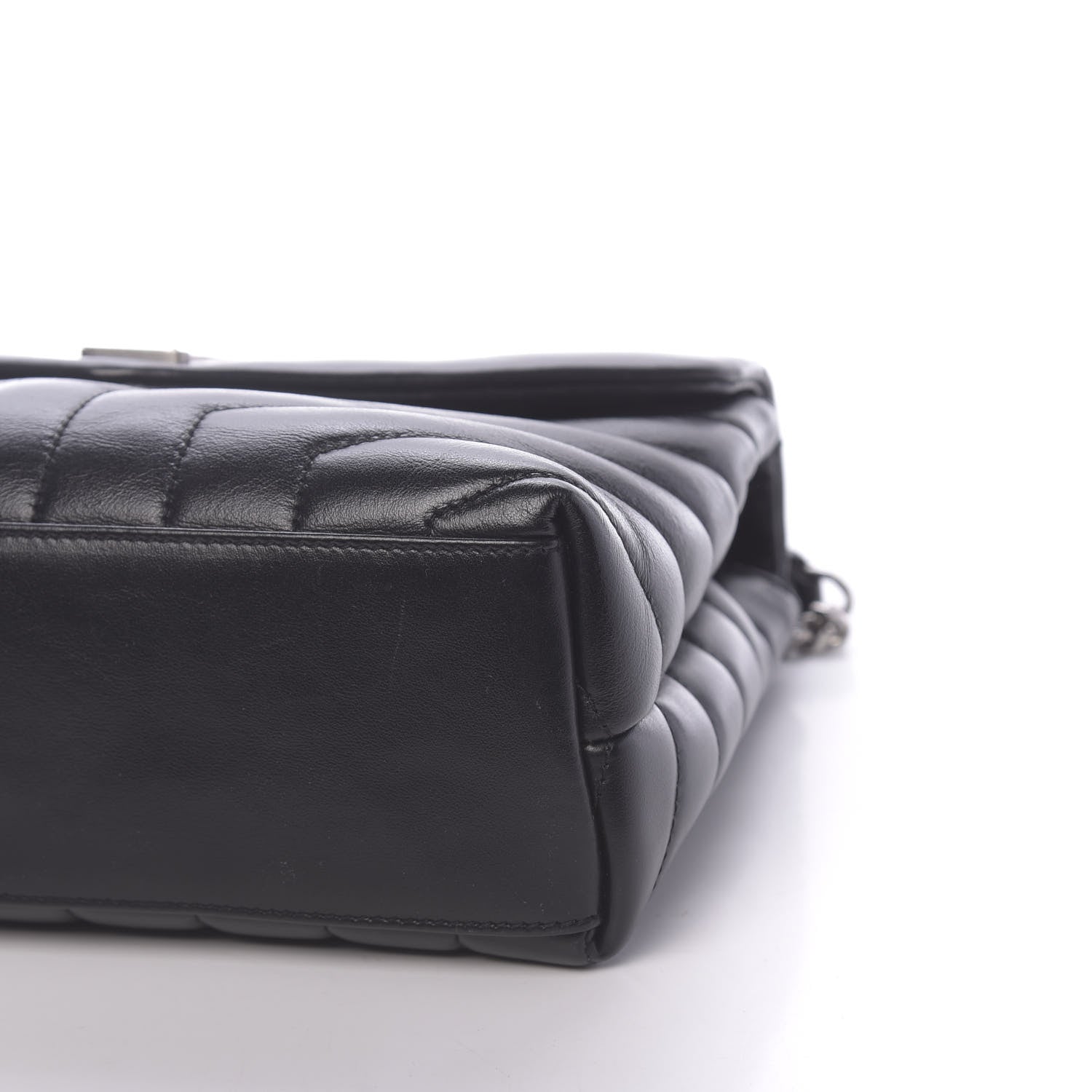 Saint Laurent Calfskin Y Quilted Monogram Small Loulou Chain Satchel Black 9 of 9