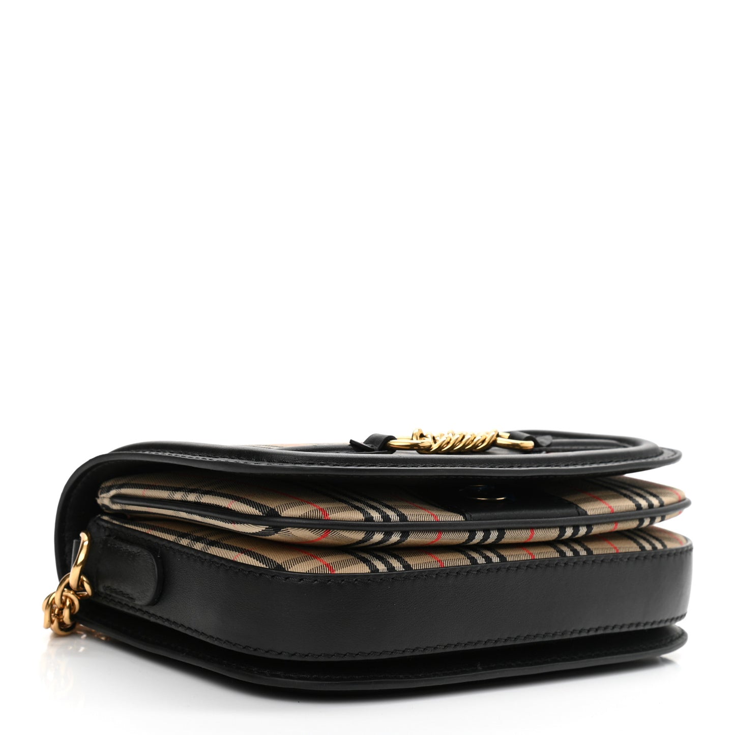Smooth Calfskin 1983 Knight Check Link Shoulder Bag Black