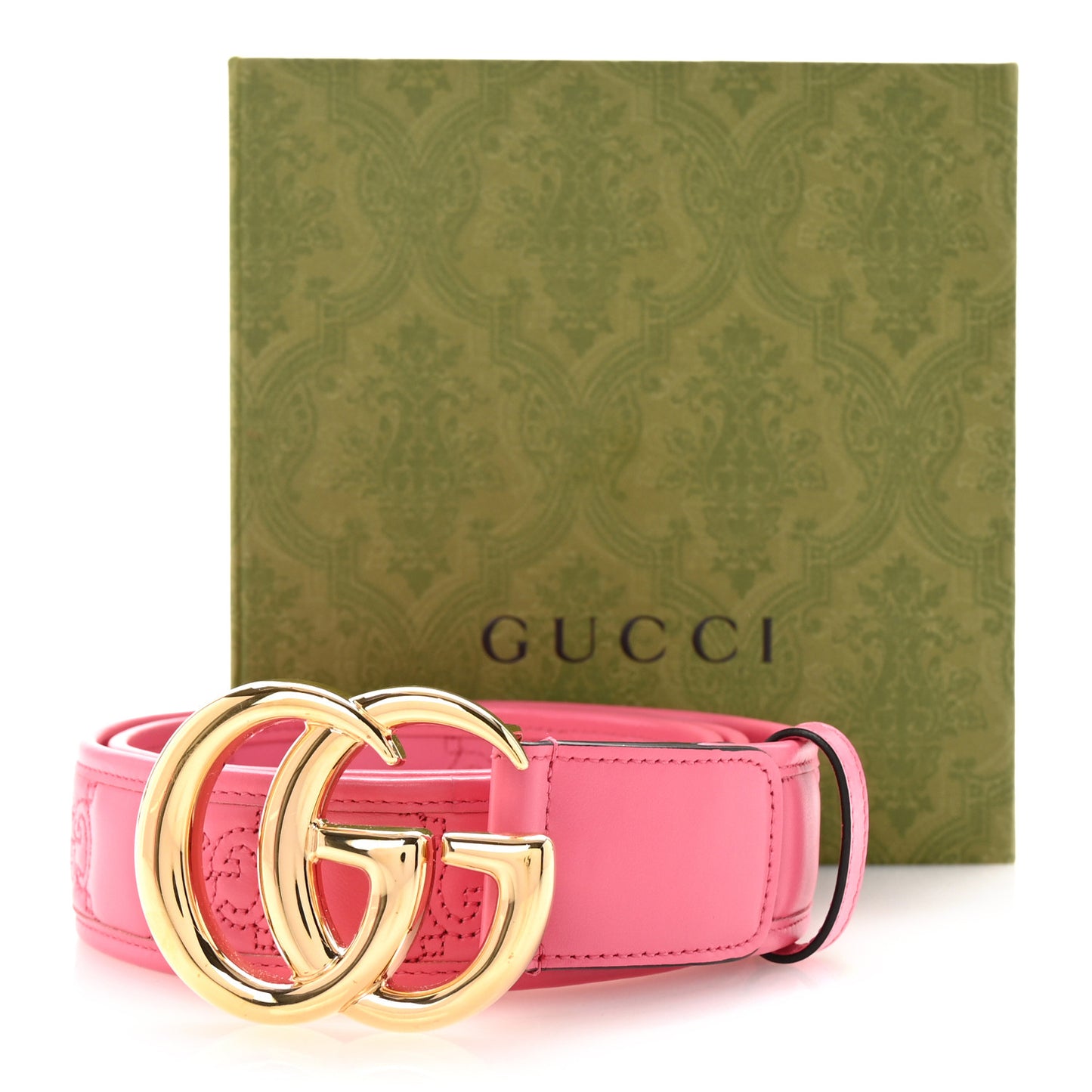 Calfskin GG Matelasse Marmont 40mm Belt 100 40 Perfect Pink