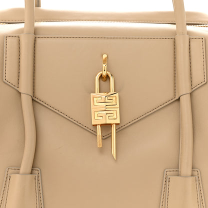 Givenchy Smooth Calfskin Medium Antigona Lock Duffle Bag Beige 7 of 14