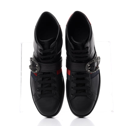 Gucci Calfskin Ayers Web Mens Dionysus High Top Sneakers 9.5 Black 5 of 11