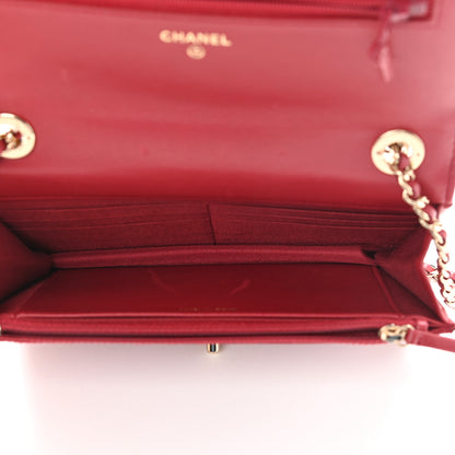 Chanel Lambskin Quilted Trendy CC Wallet On Chain WOC Red 4 of 14