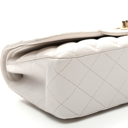 Chanel Caviar Quilted Medium Double Flap White 8 of 9