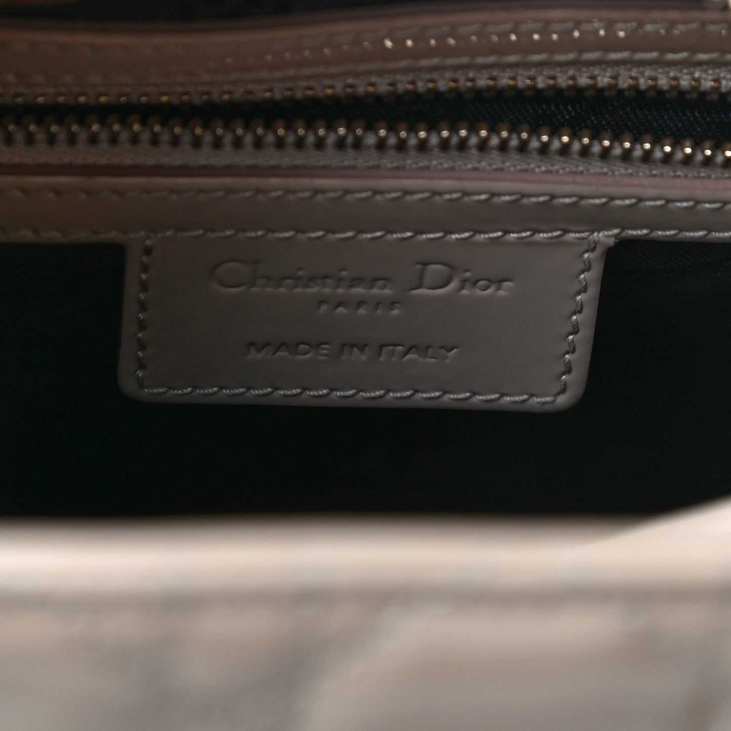 Patent Cannage Medium Lady Dior Beige