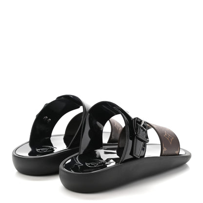 Louis Vuitton Monogram Sunbath Flat Mule Sandals 37 Black 4 of 8