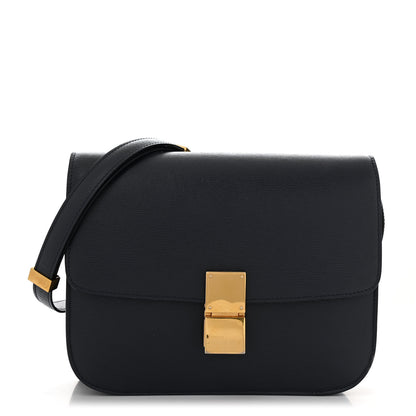 Celine Liege Calfskin Medium Classic Box Flap Bag Dark Blue 1 of 15