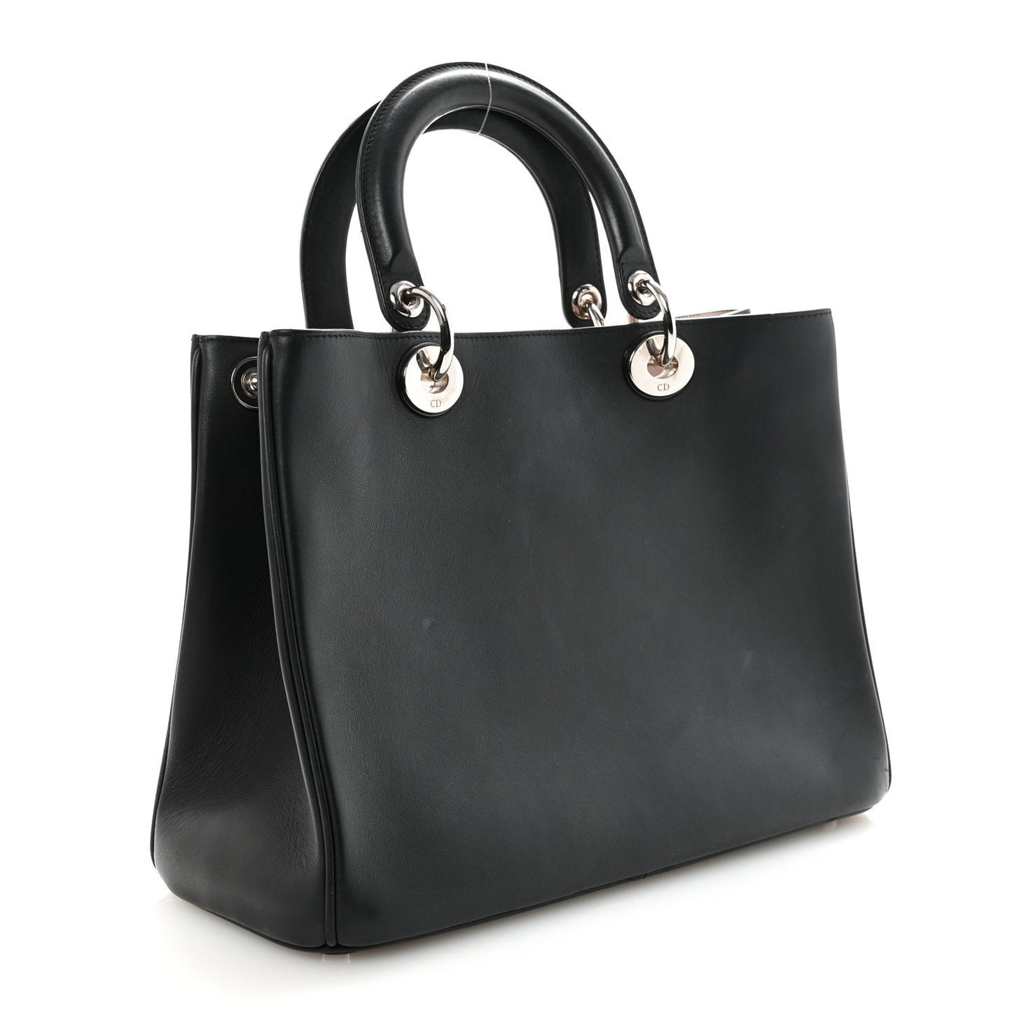 Smooth Calfskin Medium Diorissimo Tote Black Rose Poudre