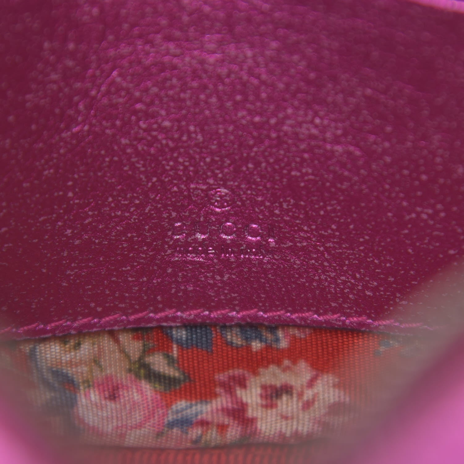 Gucci Laminated Nappa Trapuntata Mini Zumi Shoulder Bag Fuxia 6 of 9