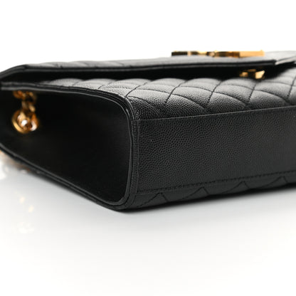Saint Laurent Grain De Poudre Textured Mixed Matelasse Triquilt Medium Monogram Satchel Black 9 of 12