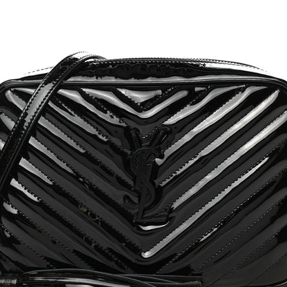 Saint Laurent Patent Calfskin Matelasse Monogram Lou Camera Bag Black 8 of 11