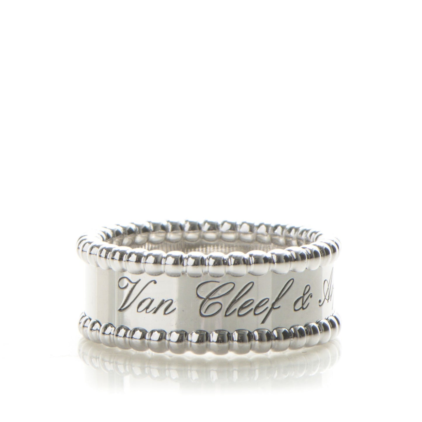 18K White Gold Perlee Signature Ring 51 5.75