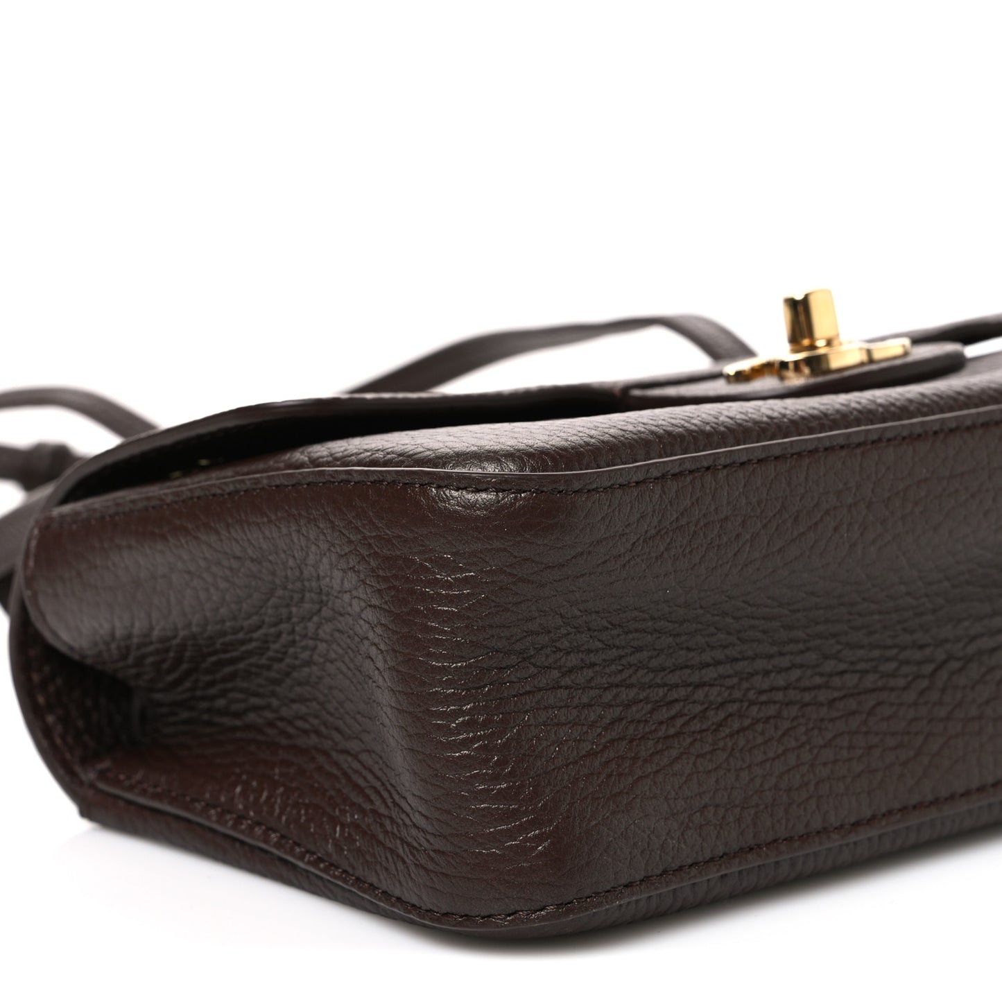 Grained Calfskin Mini Souplissimo Maxi Flap Dark Brown