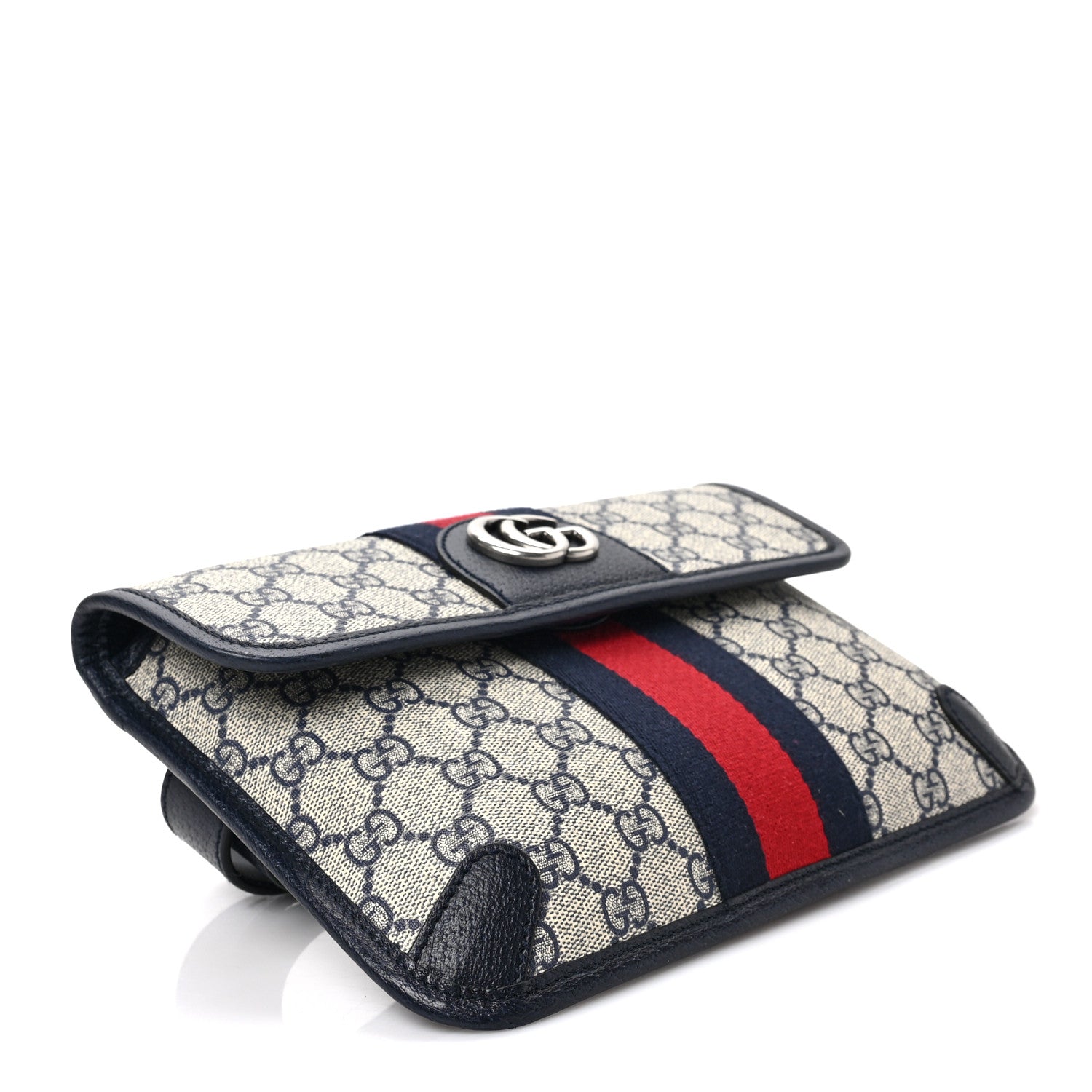 Gucci GG Supreme Monogram Web Small Ophidia Belt Bag 90 36 Beige Navy 4 of 8