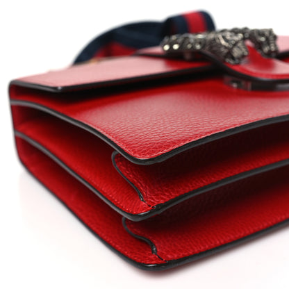 Gucci Dollar Calfskin Crystal Web Medium Dionysus Bamboo Top Handle Bag Hibiscus Red Black Diamond 9 of 10