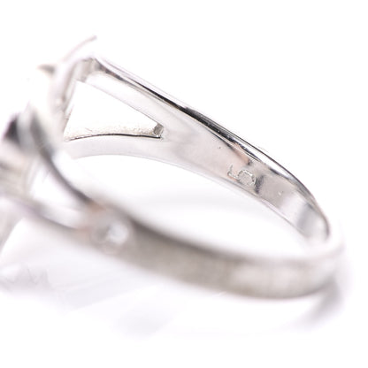 Christian Dior Crystal Logo Ring 5 Silver 6 of 6