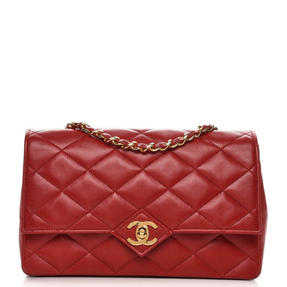 Chanel Lambskin Quilted Medium Single Flap Red 1 of 14