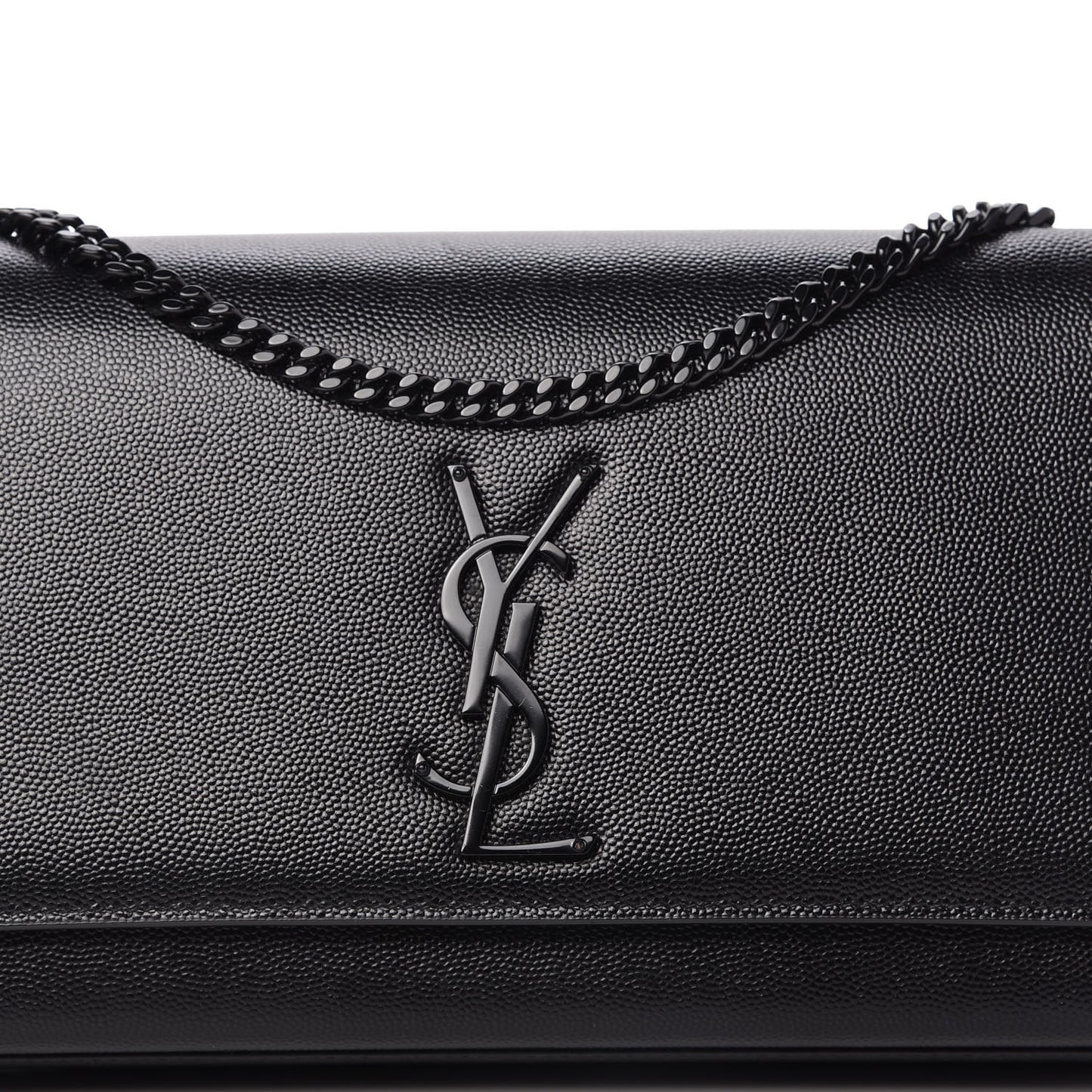 Grain De Poudre Medium Classic Monogram Kate Satchel Black
