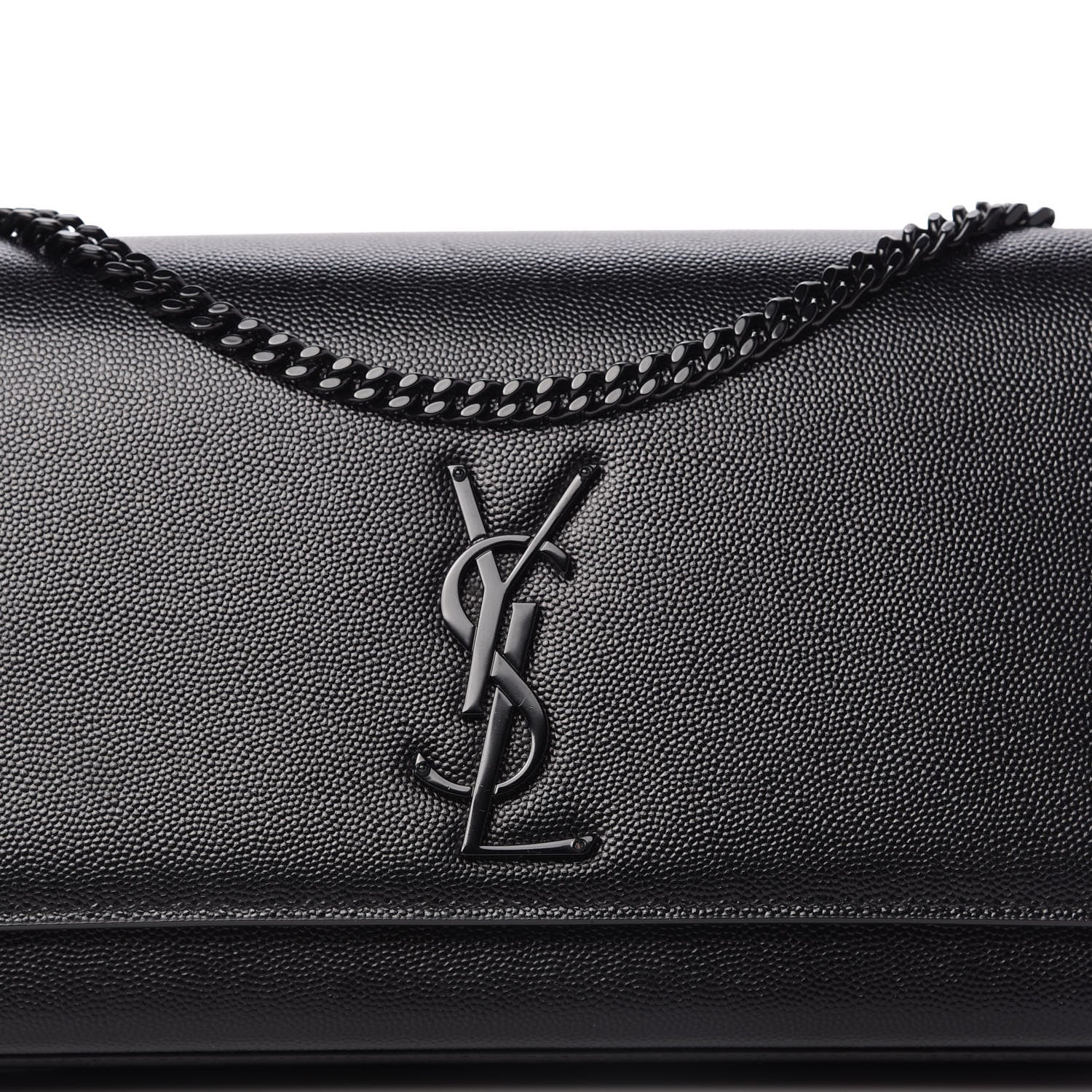 Saint Laurent Grain De Poudre Medium Classic Monogram Kate Satchel Black 10 of 10