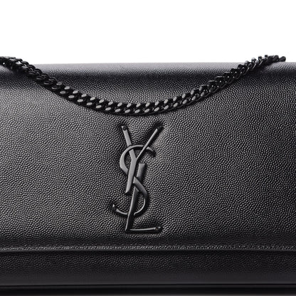 Saint Laurent Grain De Poudre Medium Classic Monogram Kate Satchel Black 10 of 10