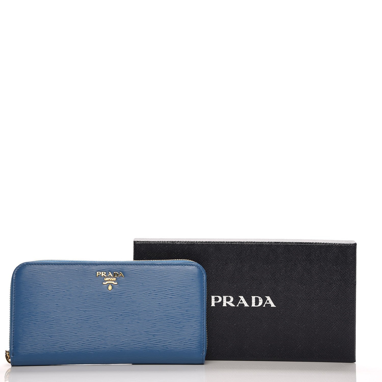 Prada Vitello Move Zip Around Wallet Cobalto 8 of 8