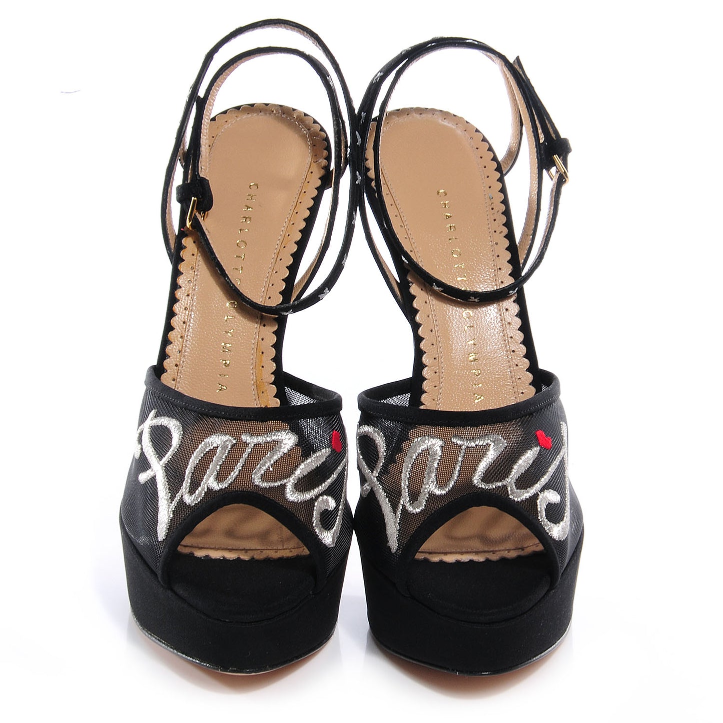 CHARLOTTEOLYMPIACrepeSatinParisAnkleStrapPlatformSandals37Black