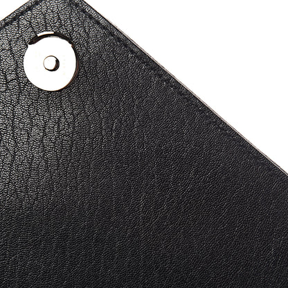 Saint Laurent Sheepskin Matelasse Chevron Monogram Medium College Bag Black 8 of 11