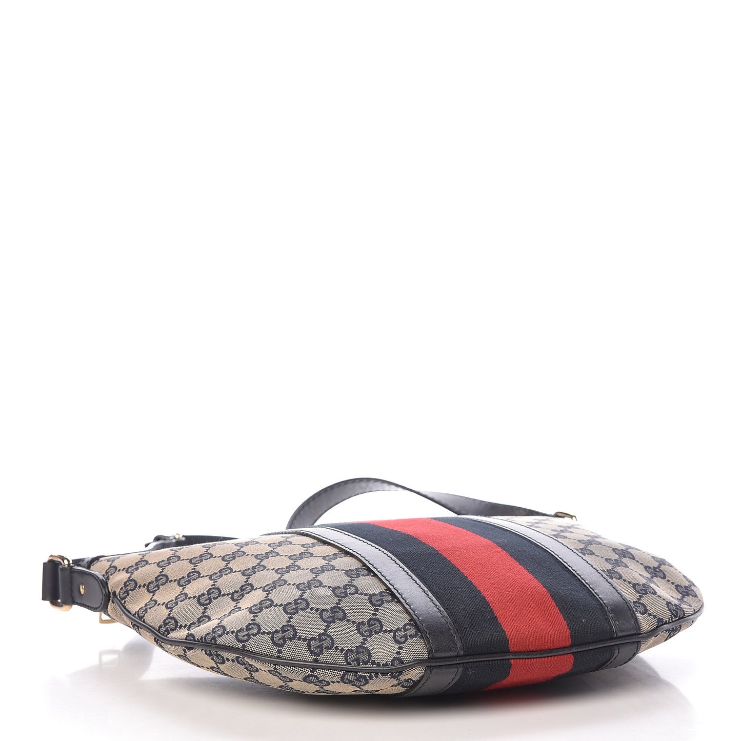Monogram Vintage Web Medium Half Moon Hobo Navy