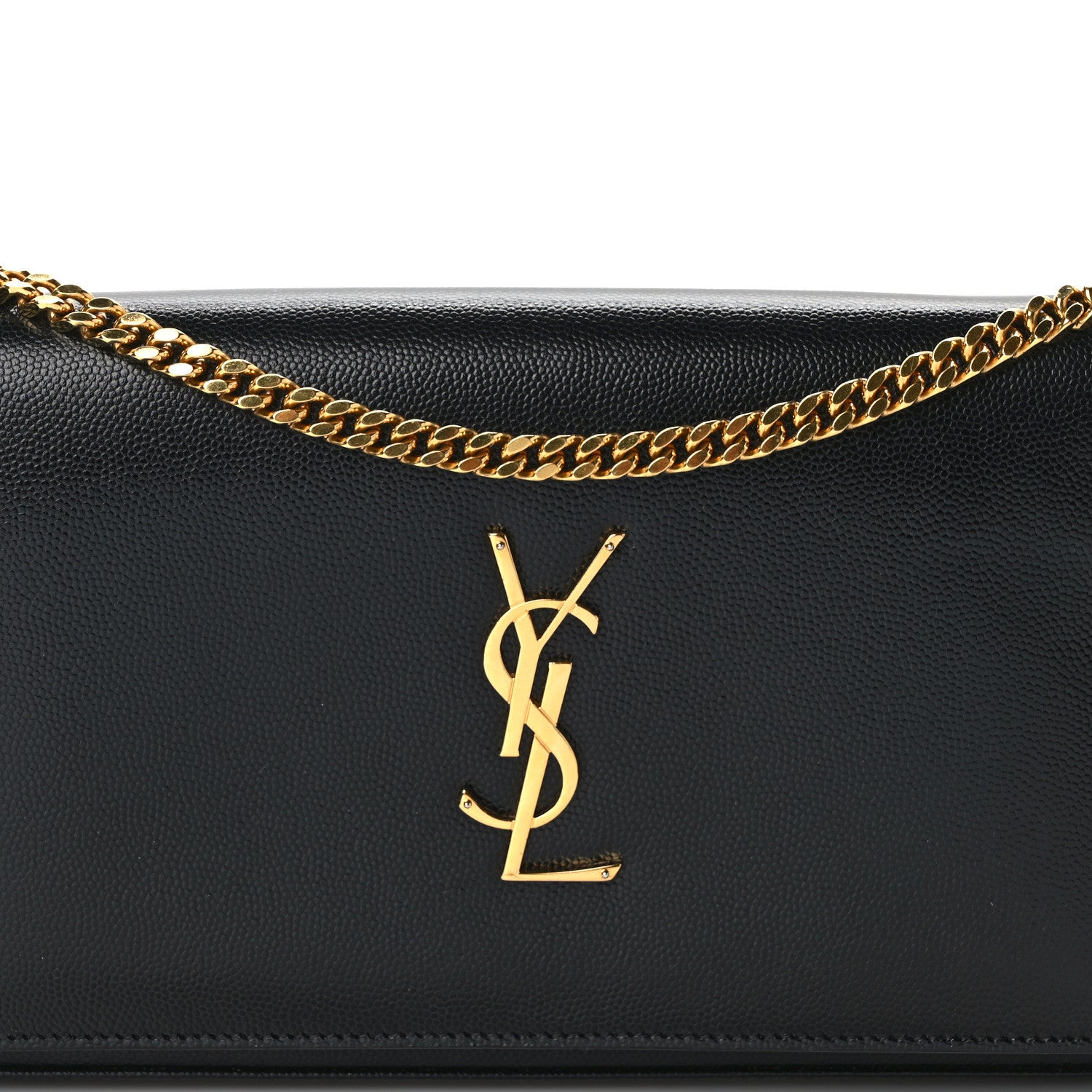 Saint Laurent Grain De Poudre Monogram Chain Wallet Black 8 of 15
