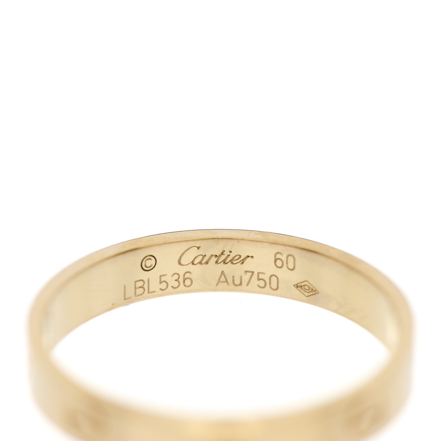 Cartier 18K Yellow Gold 3.5mm LOVE Wedding Band Ring 60 9 4 of 4