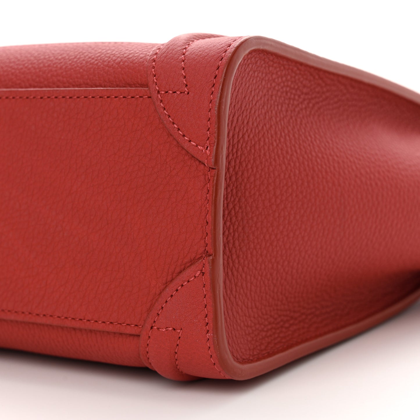 Drummed Calfskin Nano Luggage Pop Red
