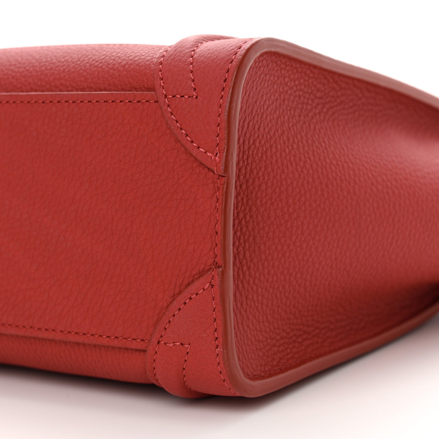 Celine Drummed Calfskin Nano Luggage Pop Red 10 of 10