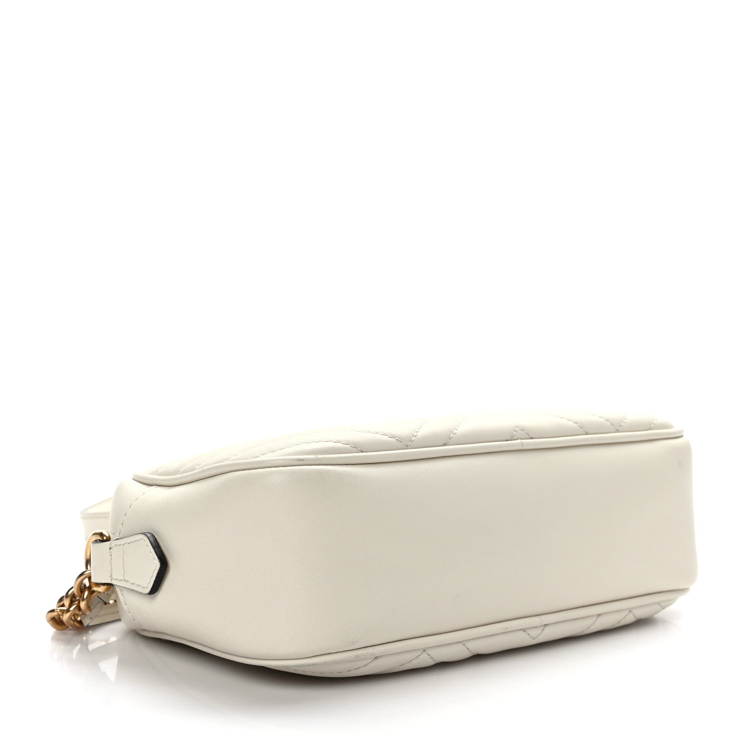 Gucci Calfskin Matelasse Small GG Marmont Chain Shoulder Bag White 5 of 11