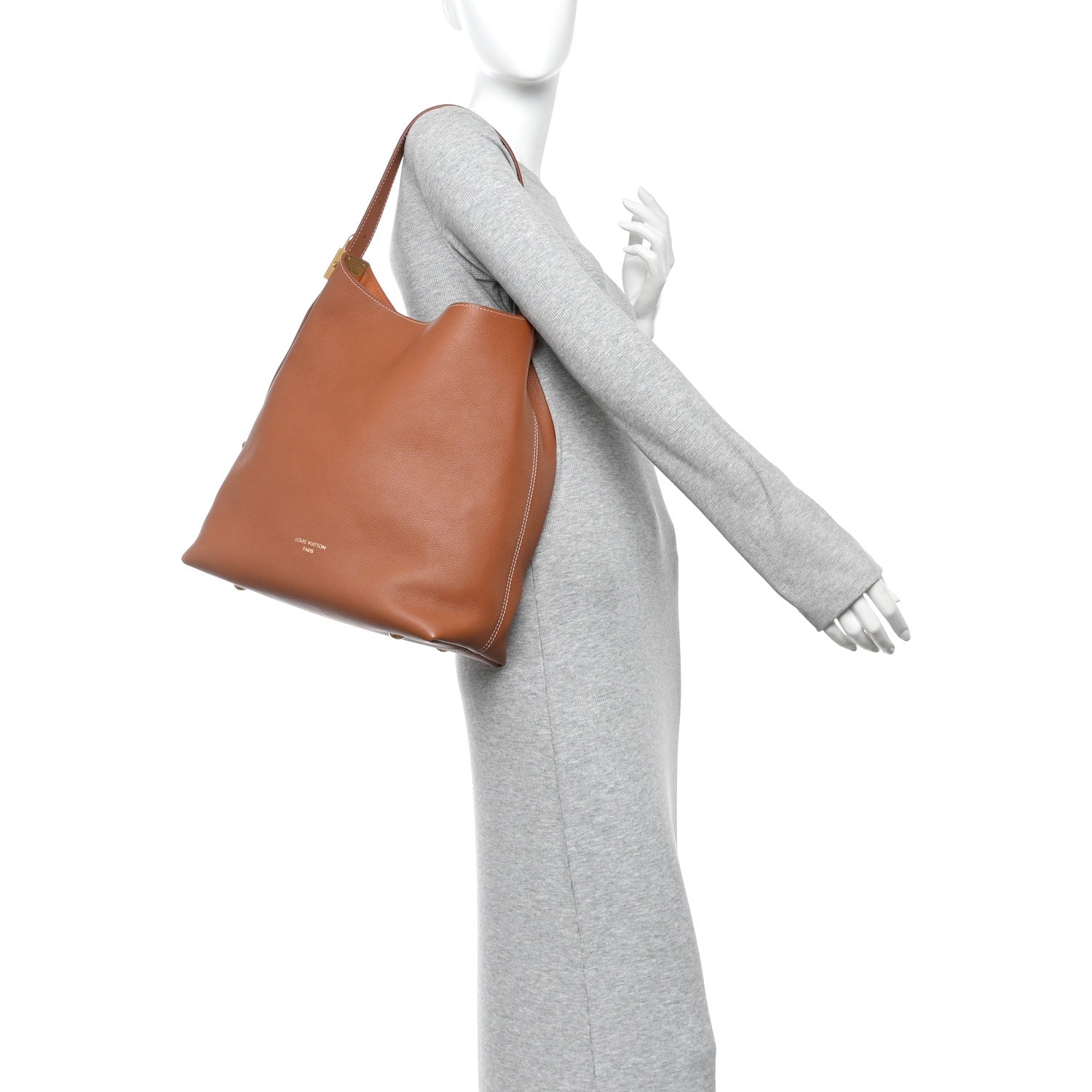 Louis Vuitton Grained Calfskin Low Key Hobo MM Cognac 2 of 11