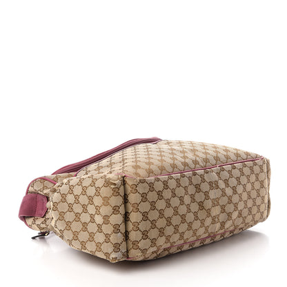 Gucci Monogram Margaux Calfskin Large Diaper Bag Beige Ebony Peonia Flower 4 of 11