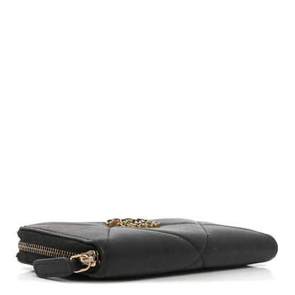 Chanel Goatskin Quilted Medium Chanel 19 Zipped Wallet Black 4 of 8