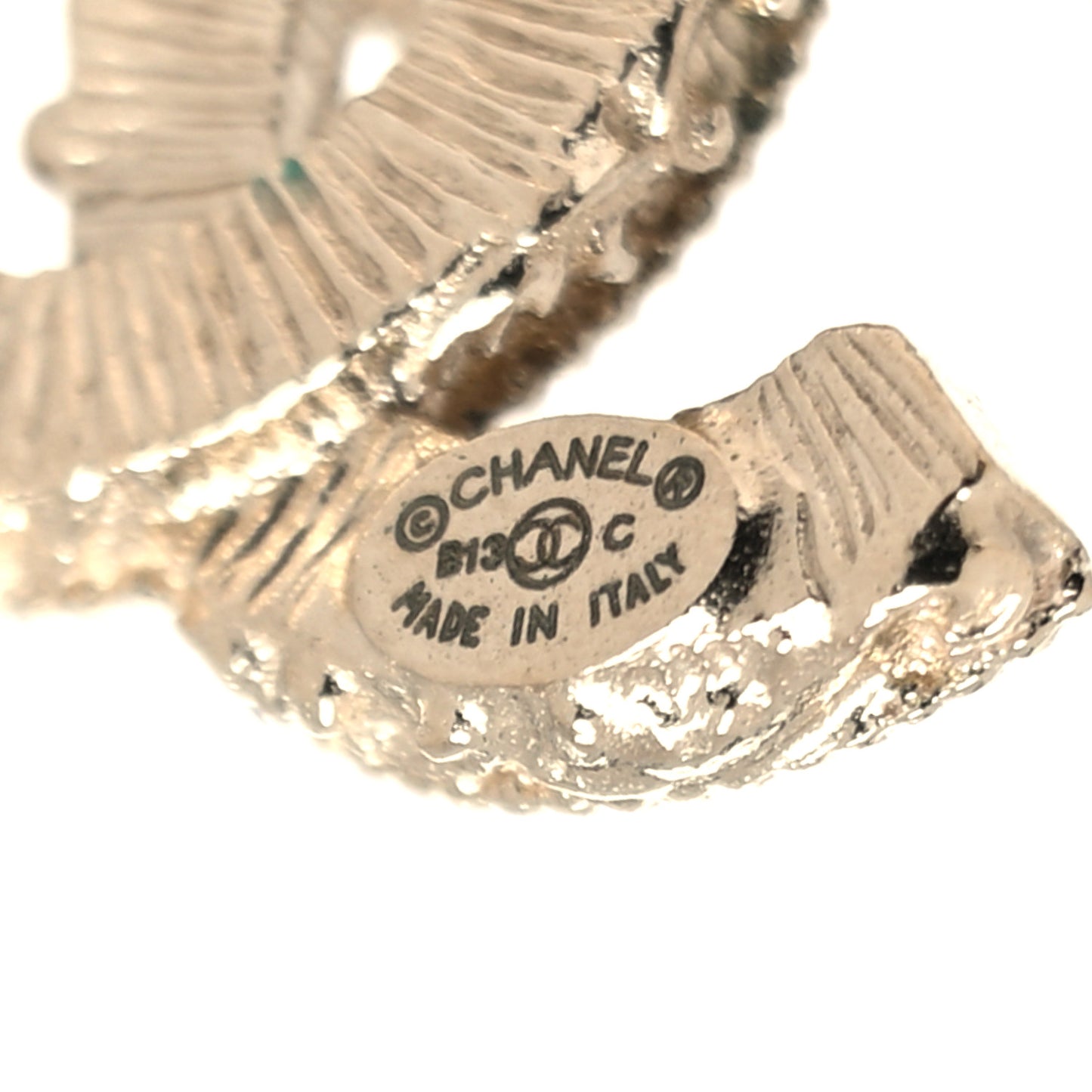 Enamel CC Baroque Earrings Black Gold