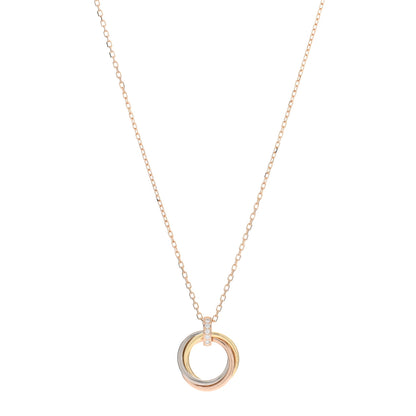Cartier 18K Pink White Yellow Gold Diamond Trinity Pendant Necklace 1 of 4