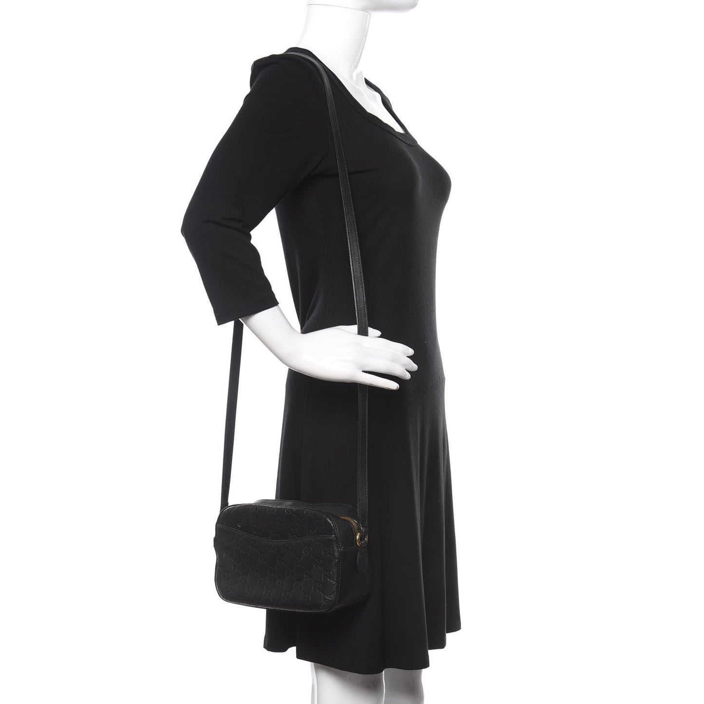 Guccissima Signature Small Camera Bag Black