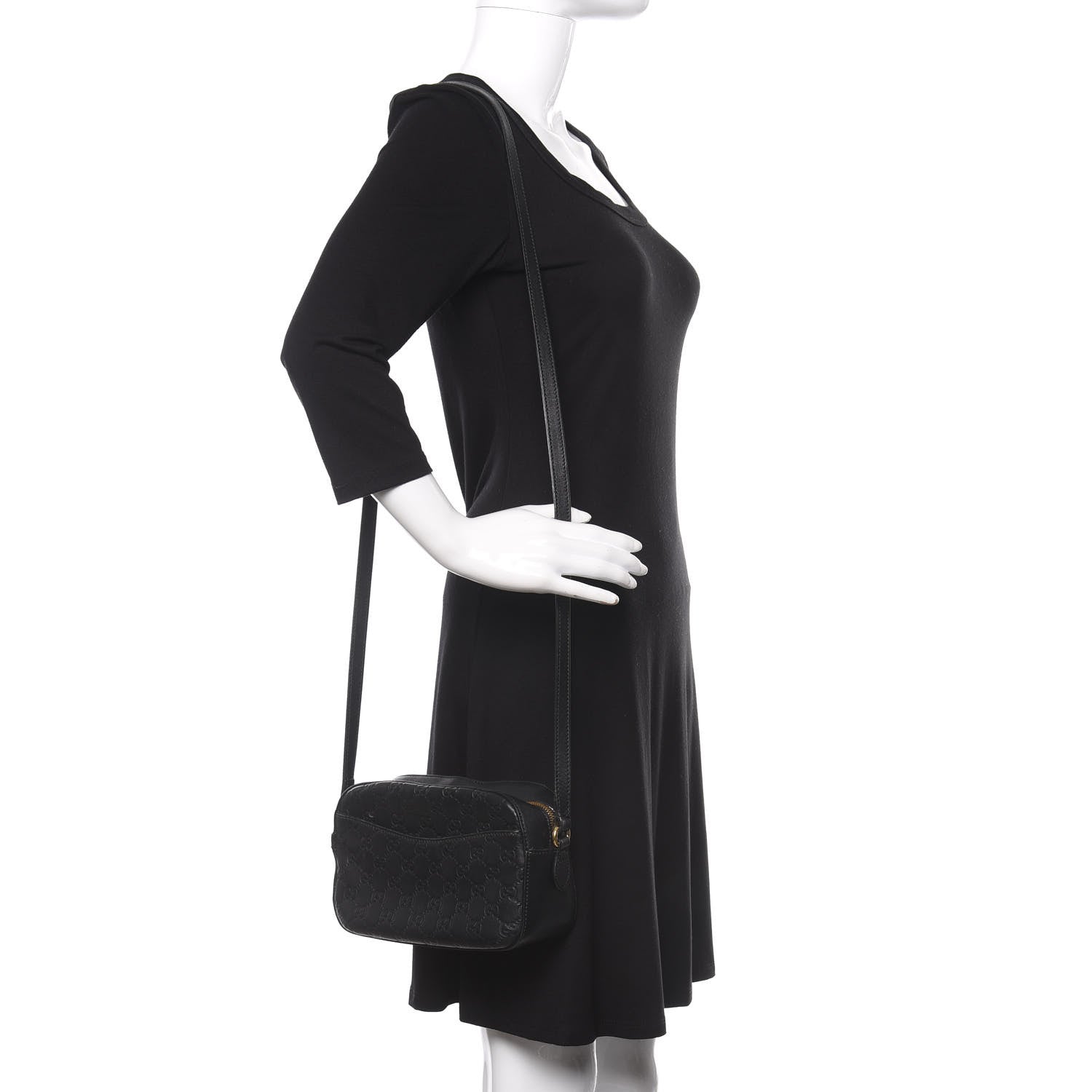 Gucci Guccissima Signature Small Camera Bag Black 2 of 9