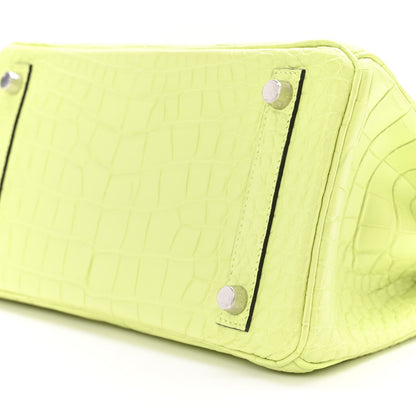 Hermes Matte Alligator Birkin 25 Jaune Bourgeon 11 of 11