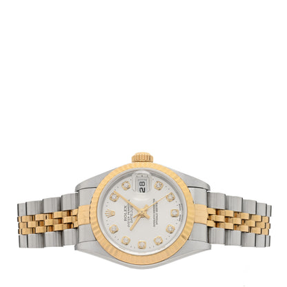 Rolex Stainless Steel 18K Yellow Gold Diamond 26mm Oyster Perpetual Datejust Watch Silver 79173 2 of 4
