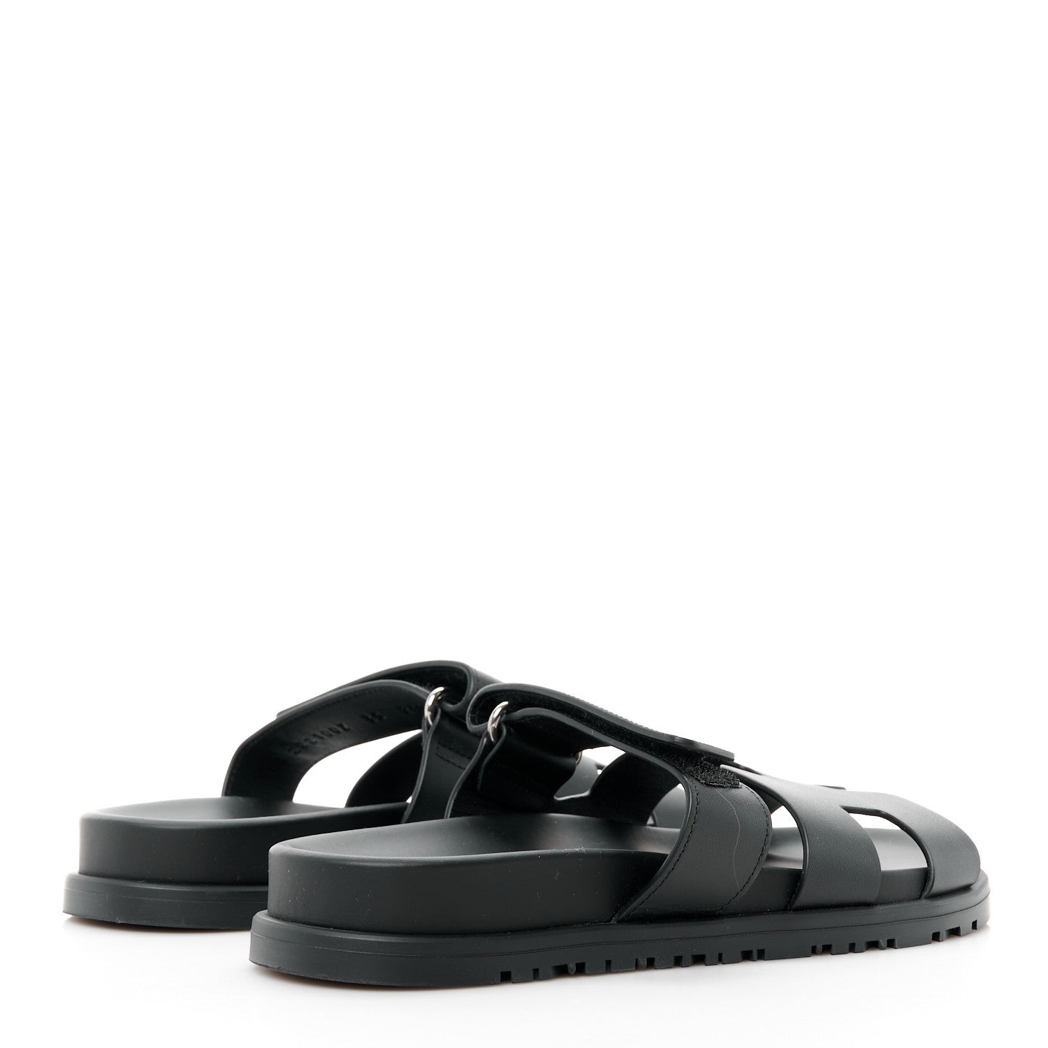 Hermes Calfskin Womens Chypre Sandals 35 Black 4 of 9