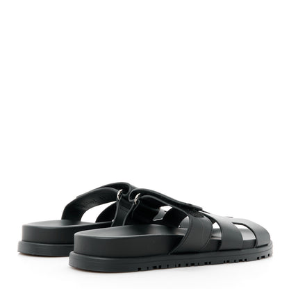 Hermes Calfskin Womens Chypre Sandals 35 Black 4 of 9