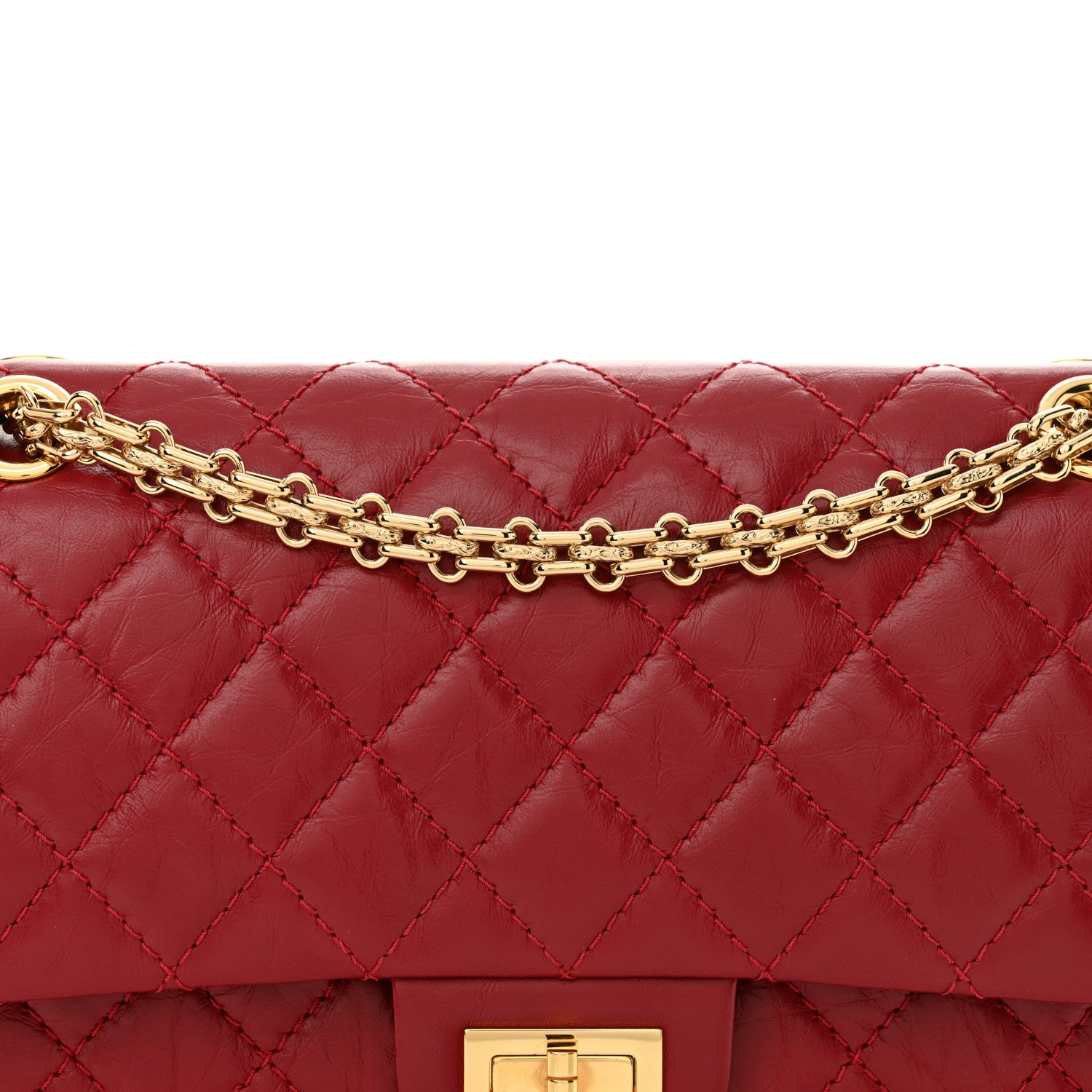 Chanel Aged Calfskin Quilted 2.55 Reissue 225 Flap Red 9 of 12