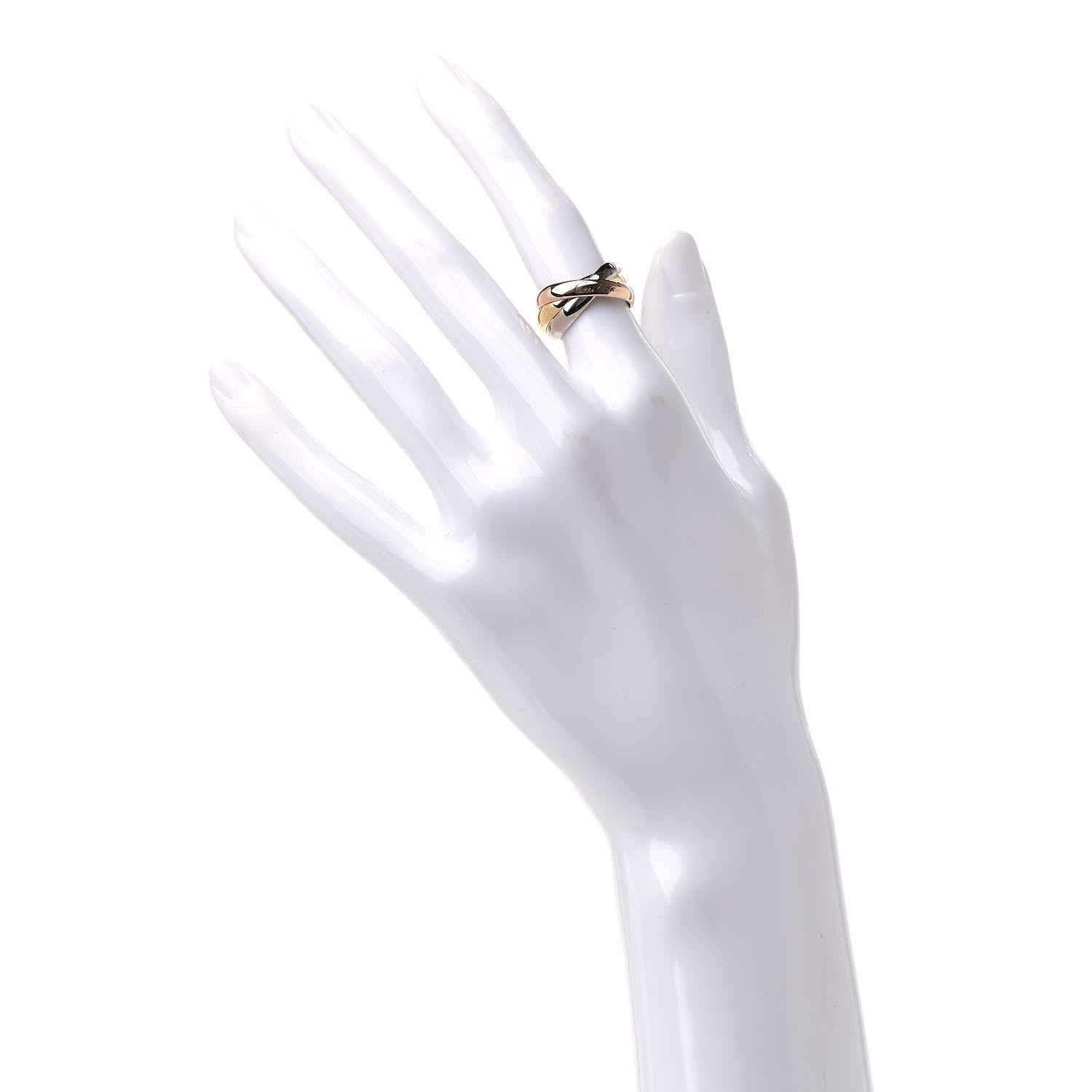 Cartier 18K Pink Yellow White Gold Classic Trinity Ring 50 5.25 2 of 9